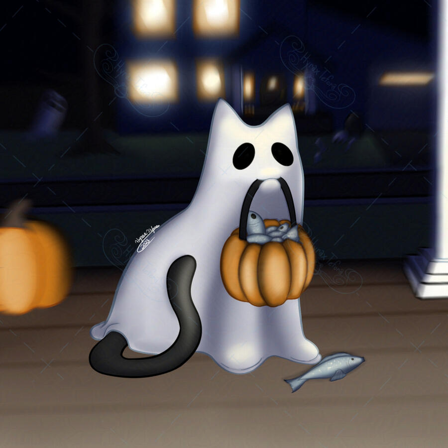 Halloween Ghost Cat Halloween Ghost Cat